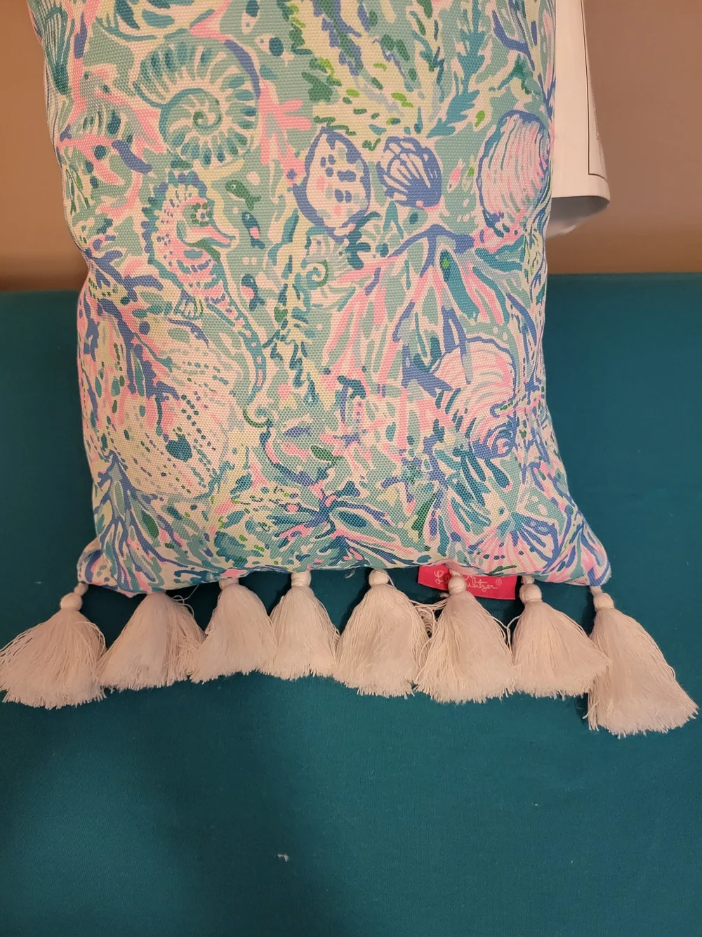 Lilly Pulitzer Sea Life Print Tassel Pillow